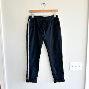 Gigi Moda Tie Pant Embroidered Studded Mid Rise Pants Black One Size NWT